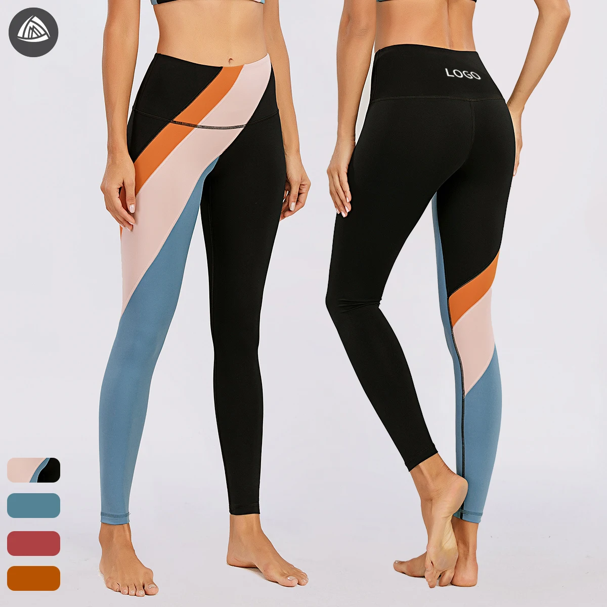 2024 new arrival custom logo splicing womens leggings sports bra and leggings two pcs set high waist women leggings