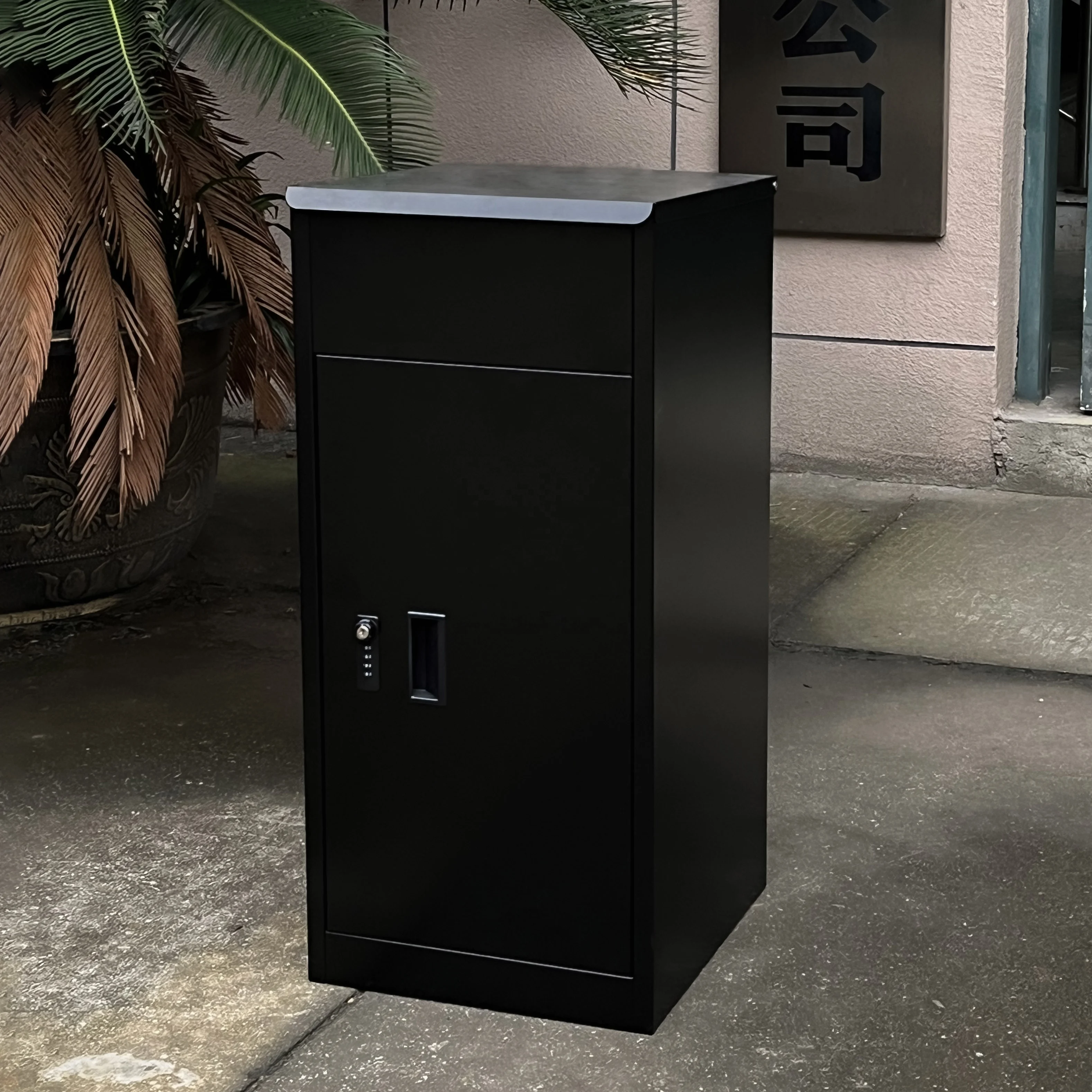 High Quality Custom Galvanized Steel Standing Smart Drop Package Box Parcel Delivery Drop Storage Box