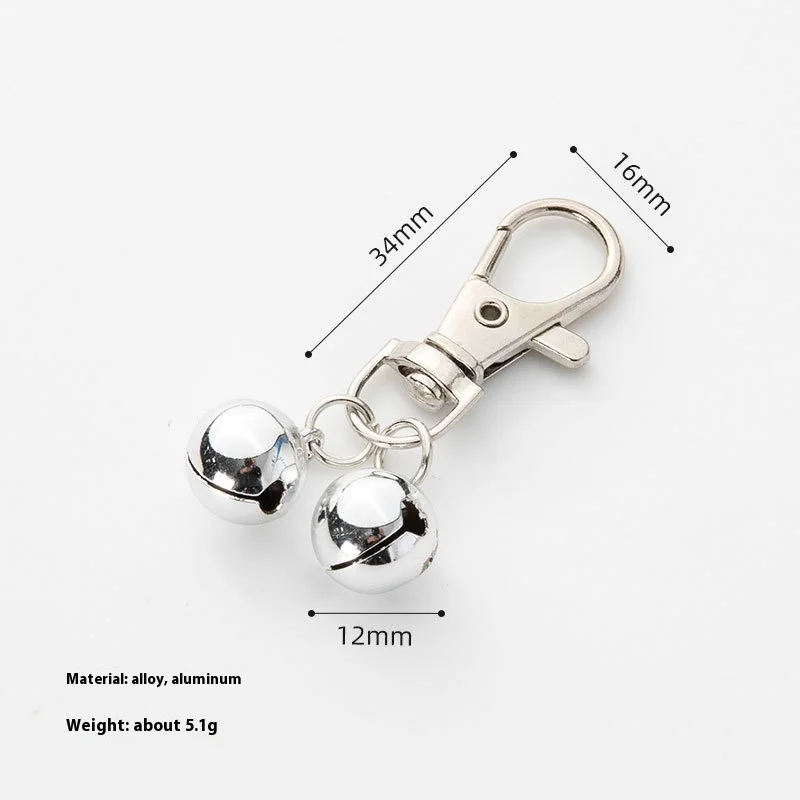 Diy Jewelry Accessories Zinc Alloy Coin Holder Keychain Hanging One-Word Bell Metal Pet Dog Collar Bell Pendant & Dog Buckle