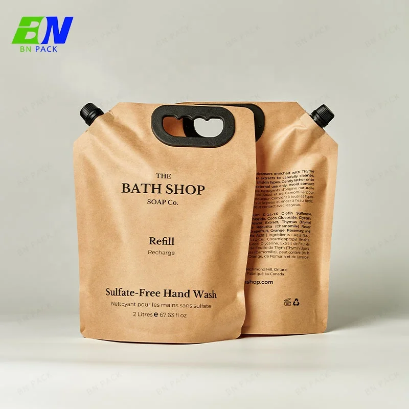 Wholesale foldable juice bottle bag nylon stand up aluminum foil Beverage Liquid 16oz 32 oz bag with spout