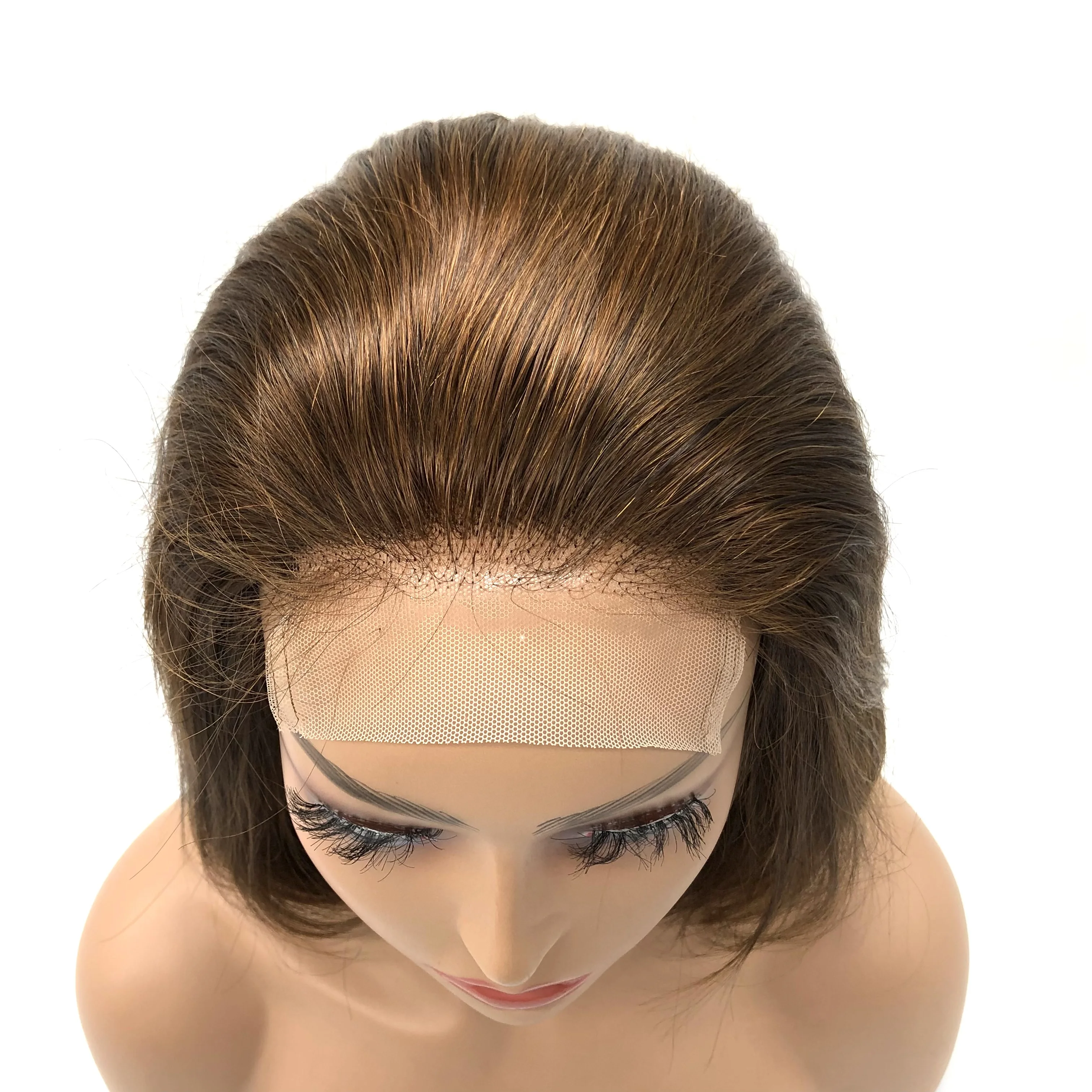 XF Lace Frontal 4*4 Bob Wig Remy Straight Toupee Dobdle Virgin Cuticle Aligned Hair Bob Wigs 100% Human Hair