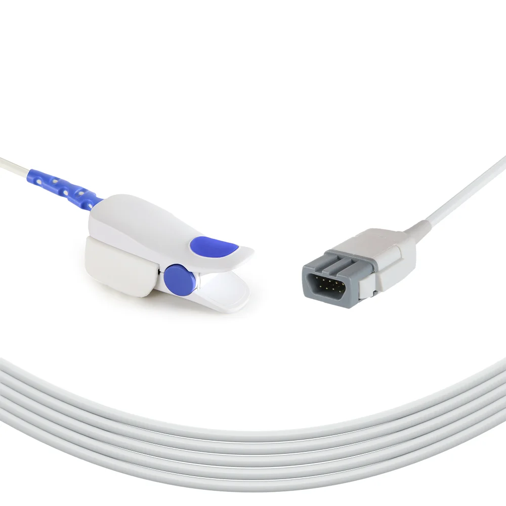Совместим с датчиком OXY-F4-MC/TruSat spo2 GE Datex Ohmeda зажим для пальцев взрослых 9 контактов многоразового использования Spo2