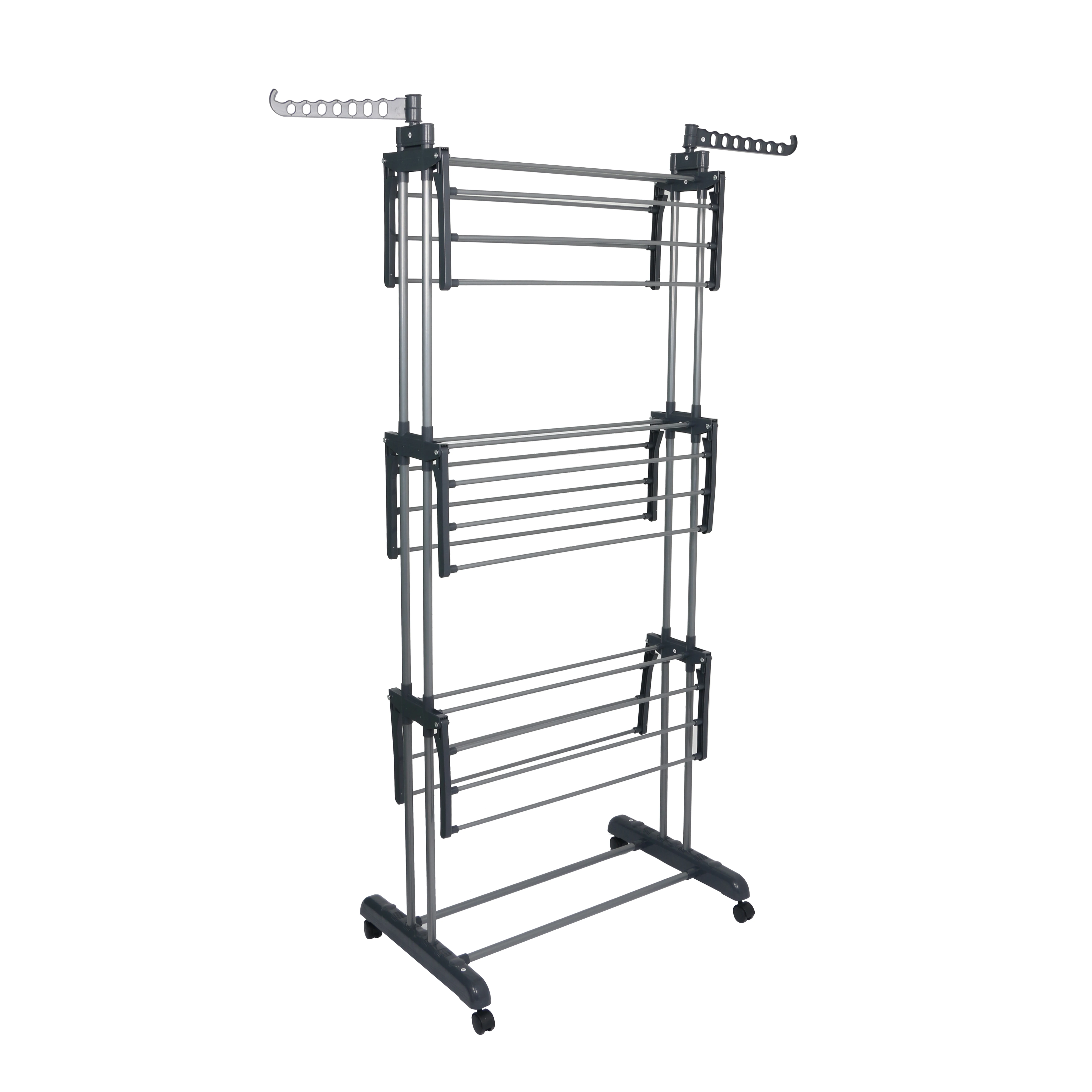 Cheap Moveable 4-Tier cloth drying rack foldable metal Cloth airer clothes dryer rack