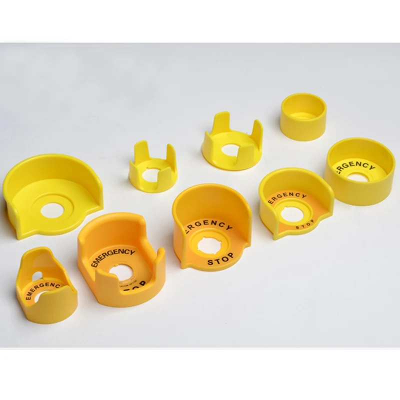 22mm Mounting Hole Circle Protective Cover Emergency Push Button Switch Protection Cover Accessories Yellow