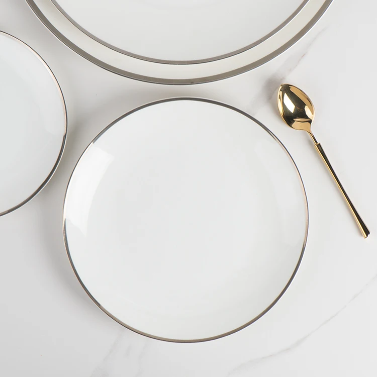 Wholesale Cheap Bulk Simple Round Porcelain White Dinnerware Dinner Plate Ceramic Plates for Restaurant Hotel Wedding Home