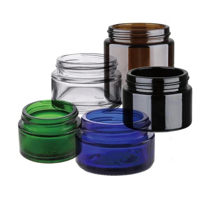 Factory direct  high quality clear 5ml 10ml 15ml 20ml 30ml 50ml  cosmetic use clear glass Jar  for bodycare cream