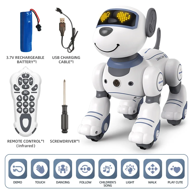Infrared Smart Remote Control Robot Dog Electric Walking Stunt Dance Performance Smart Dog Robot Toy For Kids Rc Electronic Pets