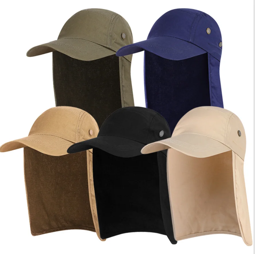 Anti UV Protection UPF 50+ Sun Hat for Men Safari Hiking Hat Cap with Neck Flap Cover Summer Fishermen Hat