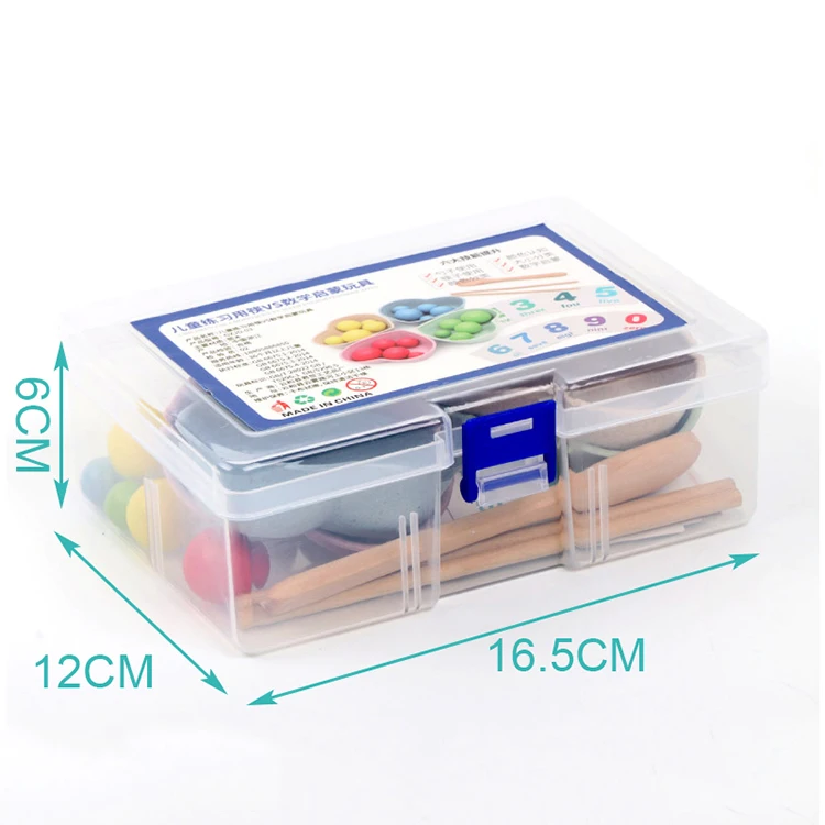  Hot Sale Children Math Toy Montessori Toys Wooden Clip Beads Multi-functional Practice Chopsticks Kids Early