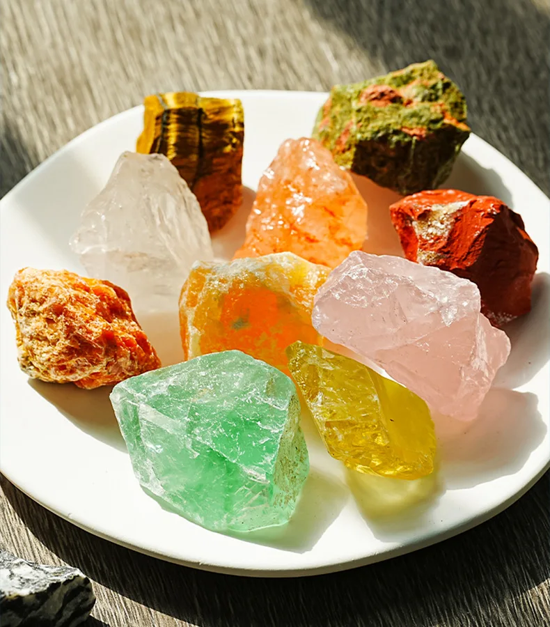 Wholesale Bulk 7 Chakras Natural Rough Stone Raw Gemstones Irregular Healing Rose Quartz Crystal Stone