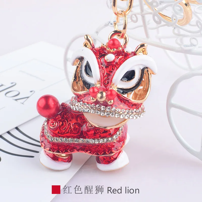 Metal key chain buckle head  can rotate 360 degrees, suitable for car owners and office workers alloy lion