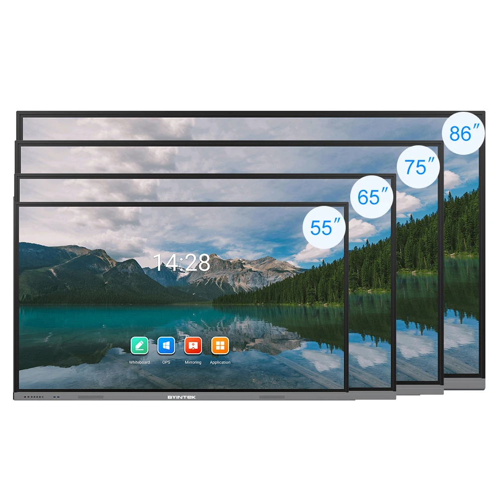 Byintek Hope65 55 65 75 86 98 100 inch 4k interactive smart board interactive touch screen board Android system white board