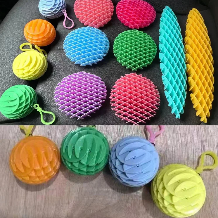 Decompression Elastic Net Fidget Deformable Worm Popit Release Fingertip Sensory Expanding Fidget Toy Keychain