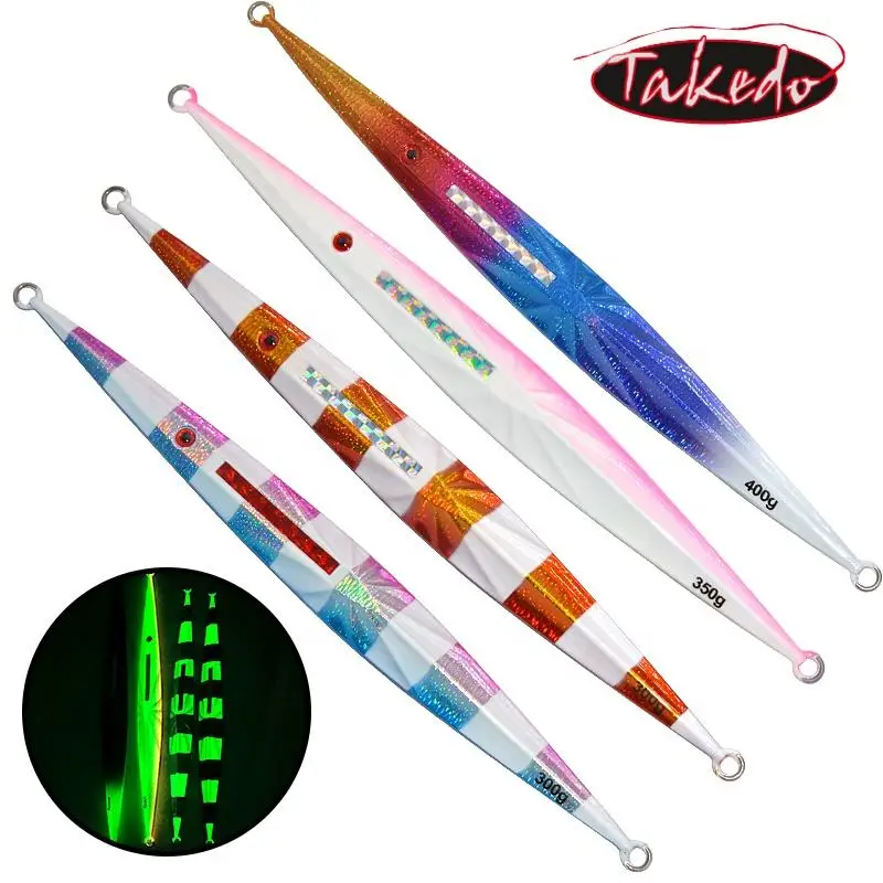 TAKEDO JY31 400g 27.5cm  Lead Metal Jig Deep Sea Fast Sinking Speed Fall Bait Luminous Slow Jigging Fishing Lures