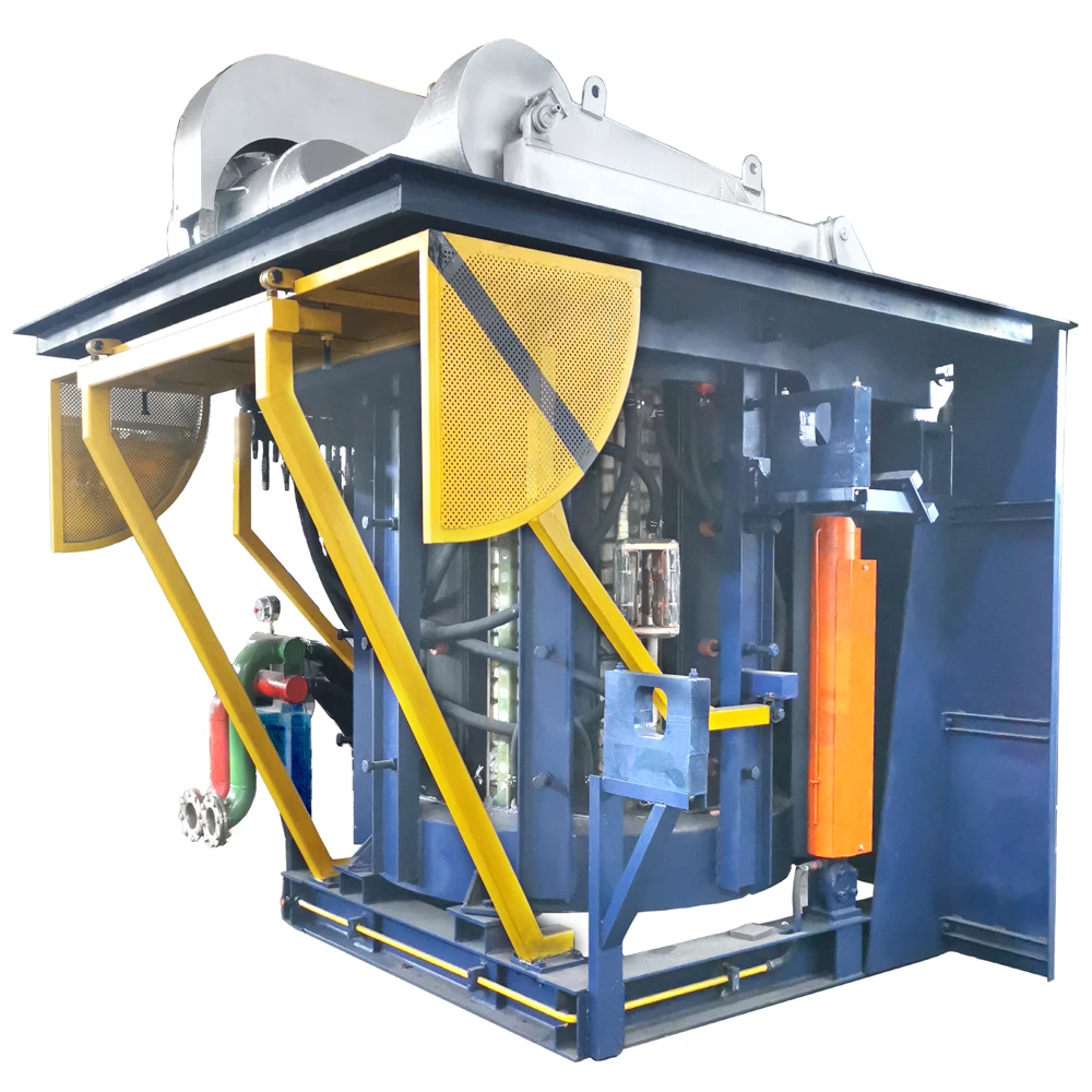 1000KG 1T IGBT medium frequency induction hydraulic steel shell industrial furnace for melting iron copper aluminum steel