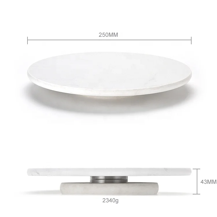 Round Marble Tray Cupcake Cheese Board Stand with Silent Rotating for Serving Table Display