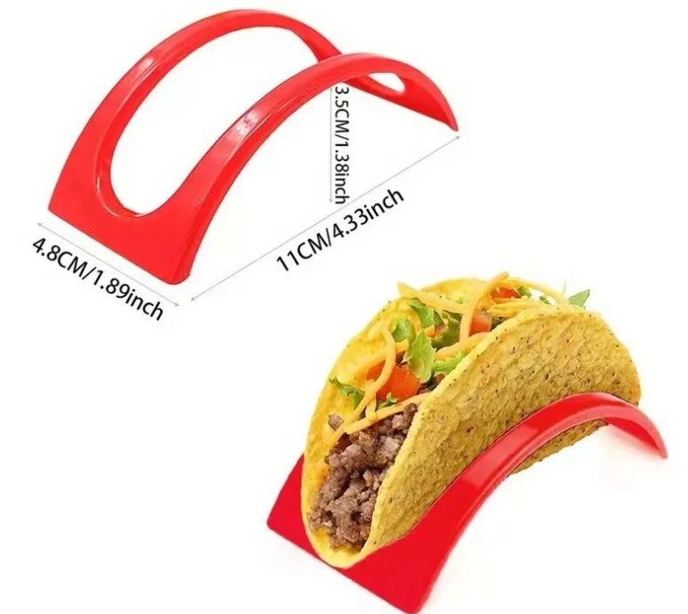 New 2023 Cheap set of 6 Taco holder Stand plastic taco tray party serving plate set for tortillas burritos  BPA Free dishwasher