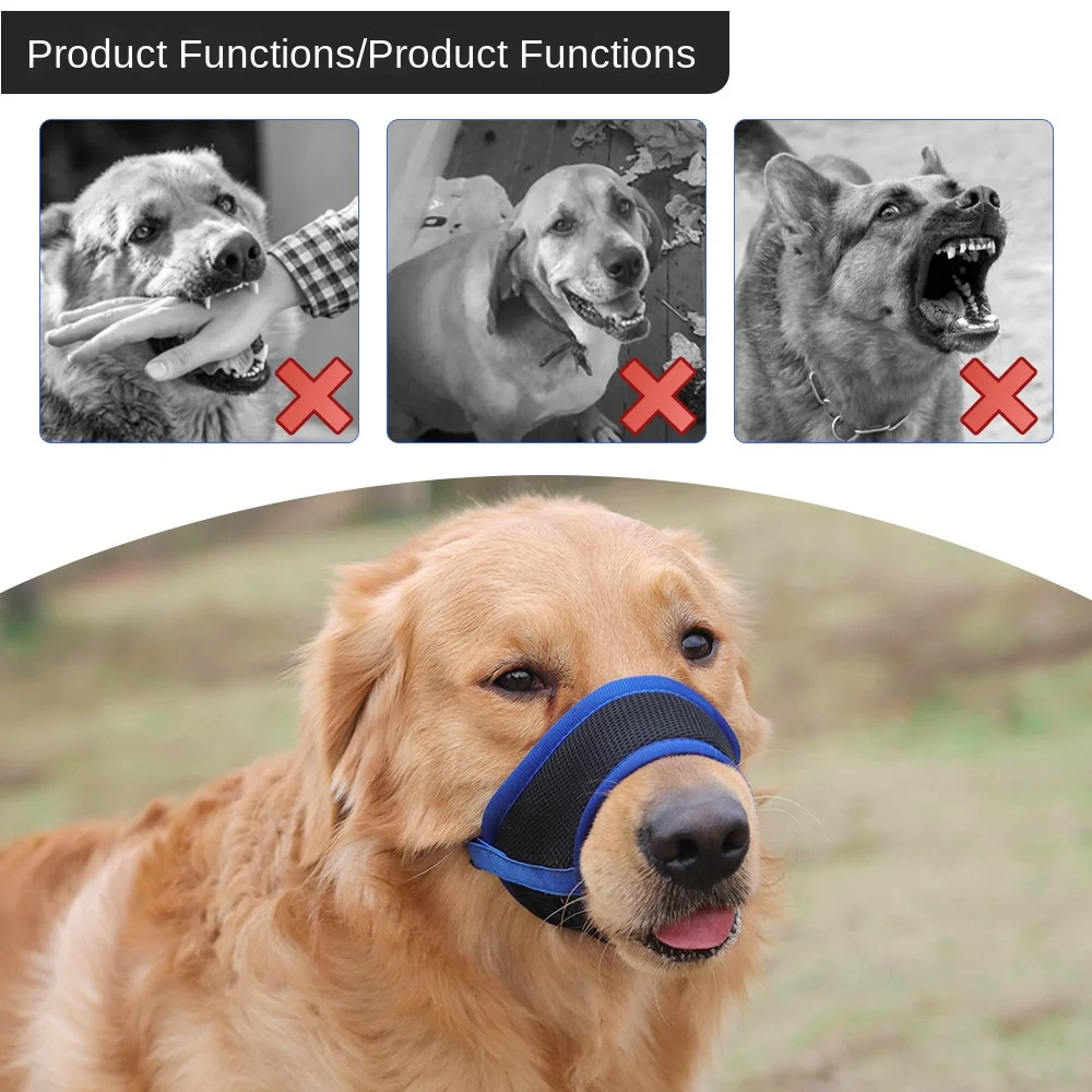 2025 Pet Mask Anti-barking Anti-biting Dog Muzzle Breathable Mesh Adjustable Pet Muzzle Anti-accidental Eating Of Pet Supplies