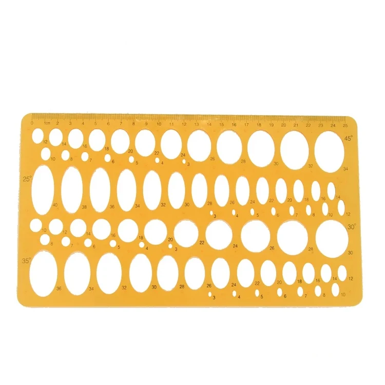 Пластиковая линейка Овальный трафарет для школы 25/30/35/45 градусов инструмент помощи при