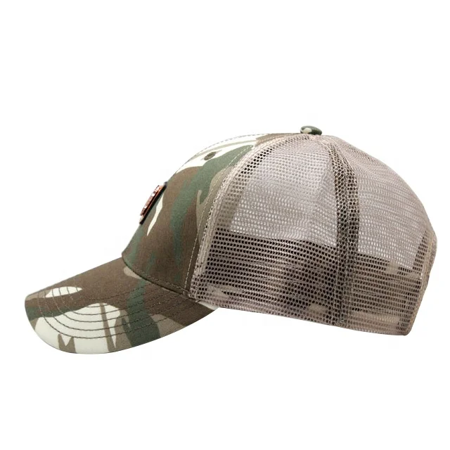 OEM Wholesale Custom Logo Embroidery 6 Panel Mesh Trucker Cap Outdoor Sport Tactical Camo Trucker Mesh Hat Cap