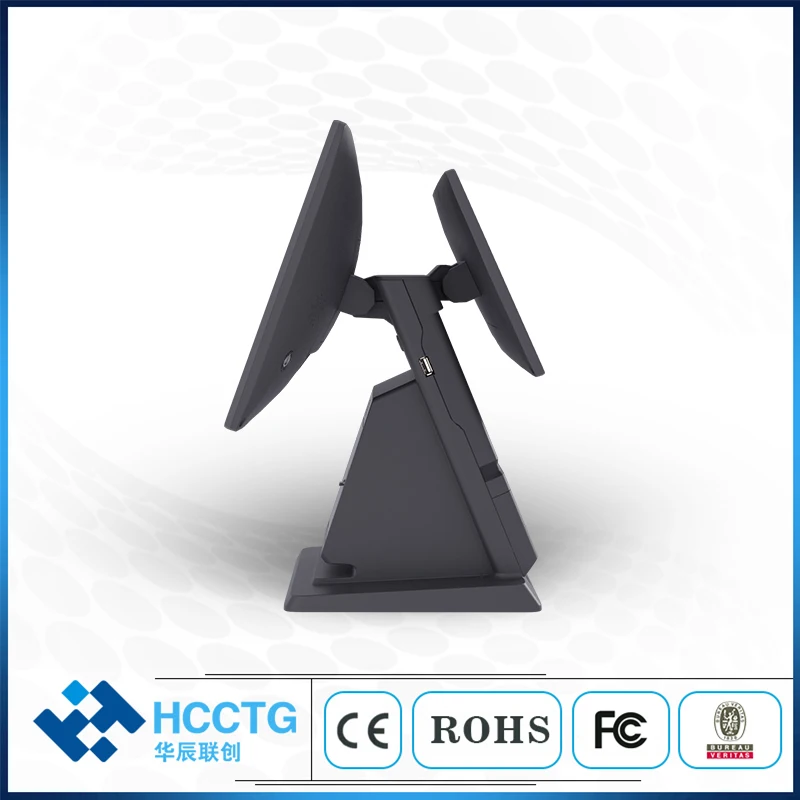 15.6+10.1 Inch Desktop Android 11 Touch Screen POS System Electronic Cash Register With Dual Screens A606