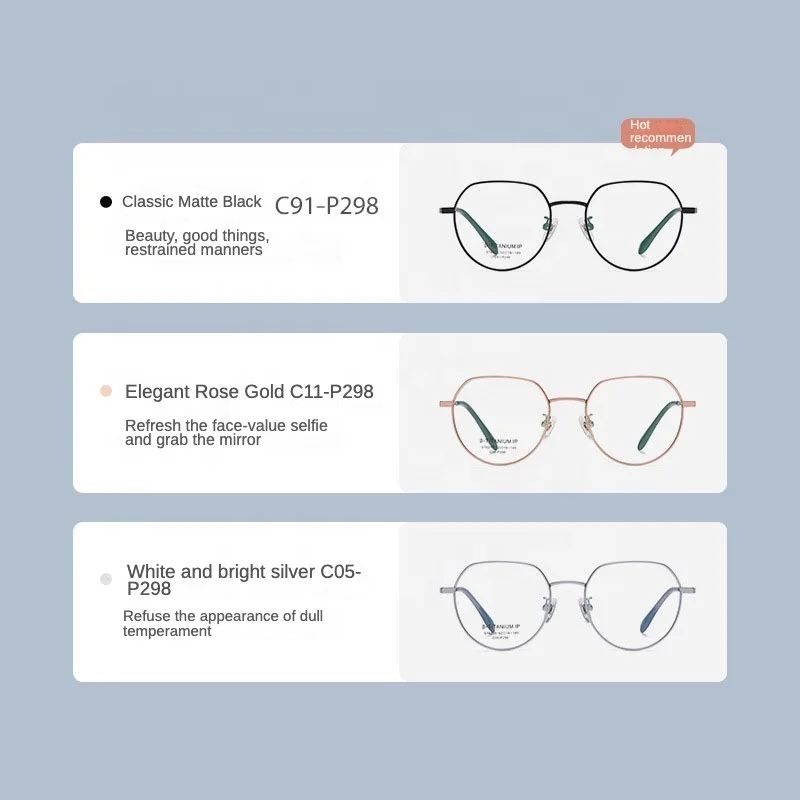 2023 Newest Design Hot Selling Anti-blue Light Glasses Optical Glasses Classical Titanium Metal Frame For Men Women Light Weight