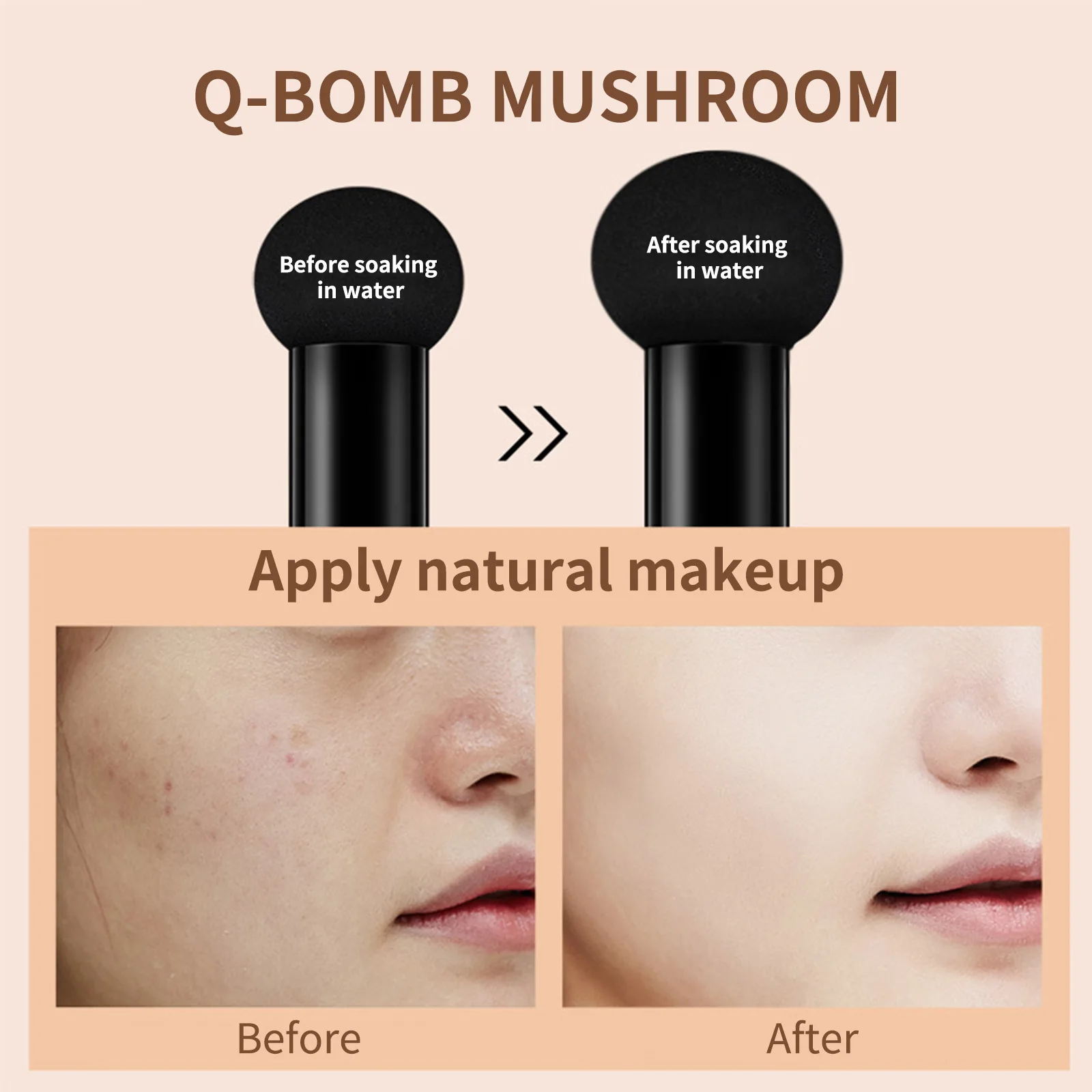 2022 High  Quality  Mushroom Shape Makeup Cotton Natural Nude Makeup Setting BB Cream Foundation air moisture cushion