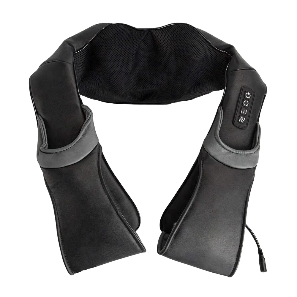 Разминающий шиацу роликовый массажер для шеи и плеч с ручкой LUYAO