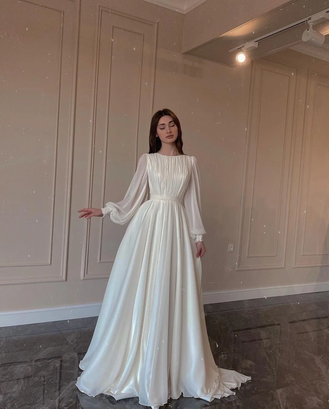 Elegant Long Sleeve White Maxi Dresses Women Evening Party Outfit Spring Fashion Strapless Backless Floor-Length Dress