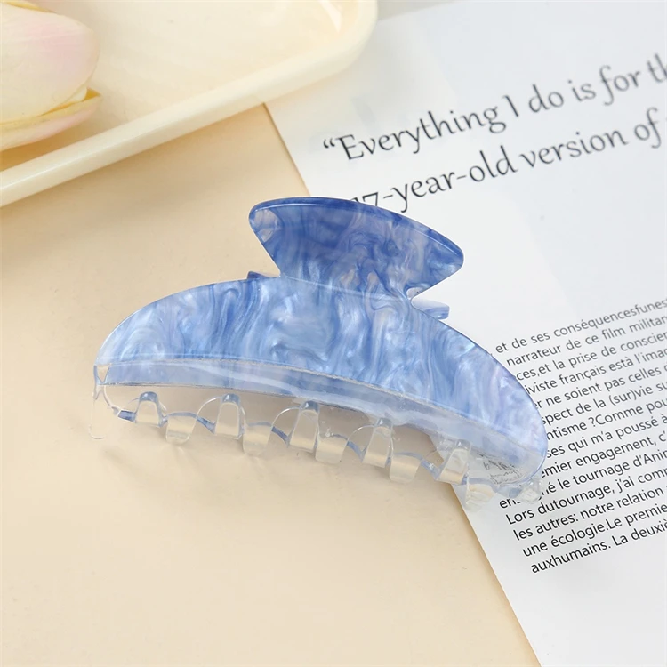 Nice South Korea vintage blue color hair claw Korea Flexible splicing acrylic/acetate custom hair claws