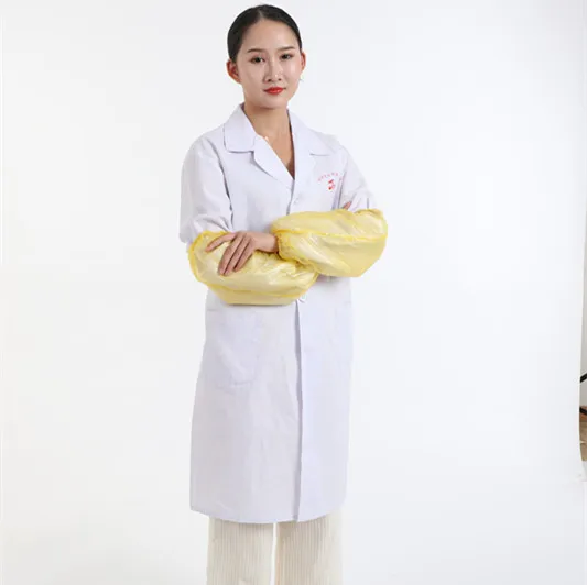 Machine made plastic disposable Yellow PE sleeve protector waterproof sleeve cover