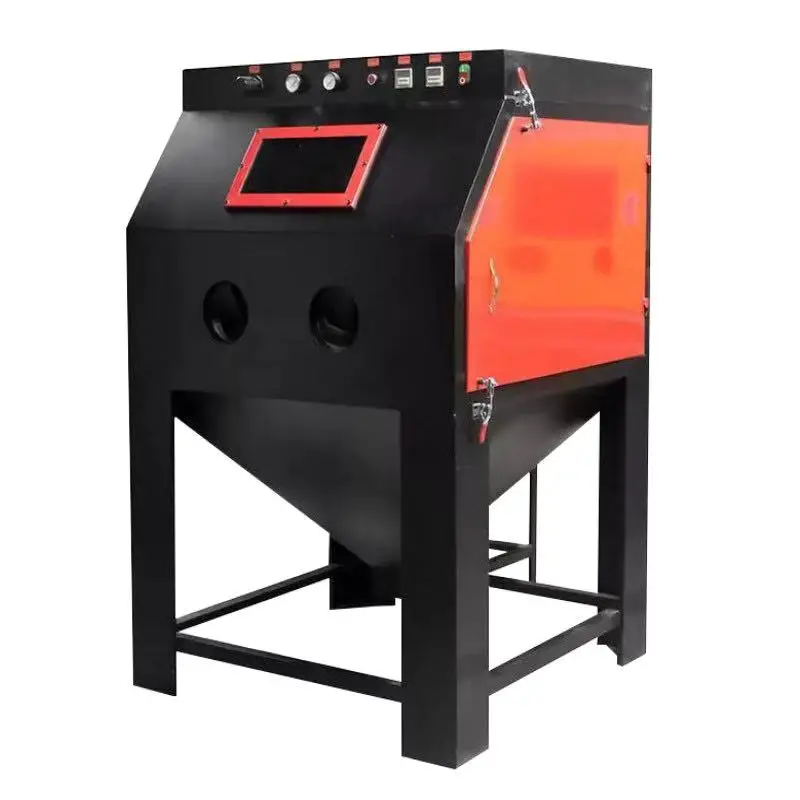 Manual Turntable Cabinet Sand Blasting Machine Rotate Table Dry Abrasive Blasting Sand Blaster