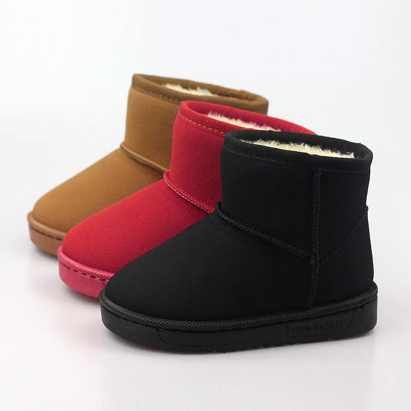 Girls Snow Boots, Knit Winter Flat shoes with Cute Buckles for Toddler/Little Kid