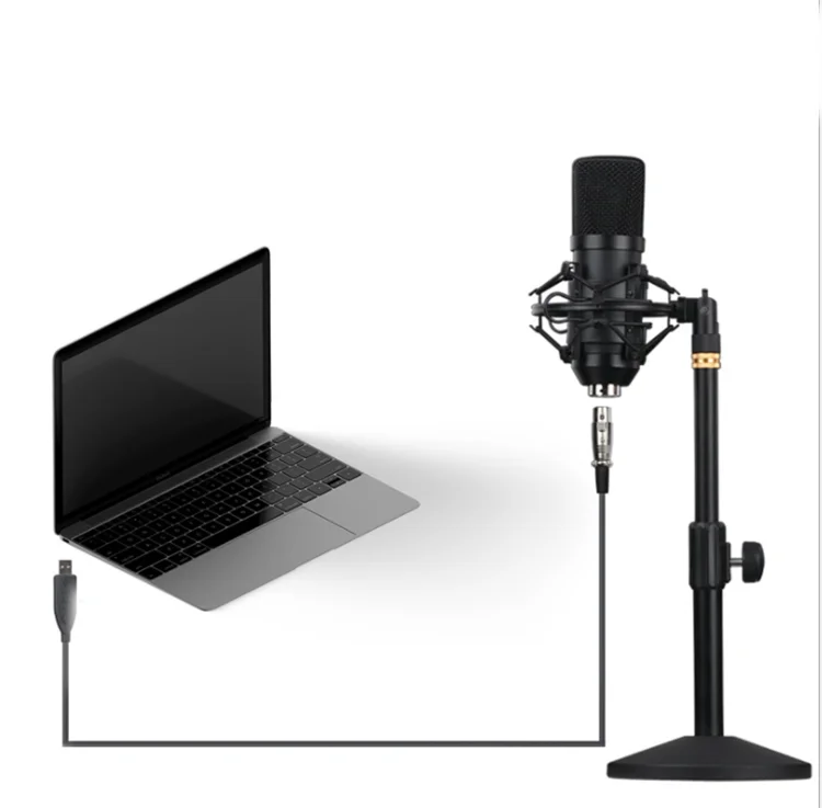 
Professional Audio Sound Recording USB Condenser Microphone BM 800 With Desktop Stand 