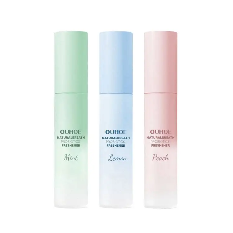 OUHOE Wholesale Oral Care Portable Mouth Refreshing Breath Freshener Spray Oral Remove Bad Alcohol-Free Breath Fruit Mouth Spray