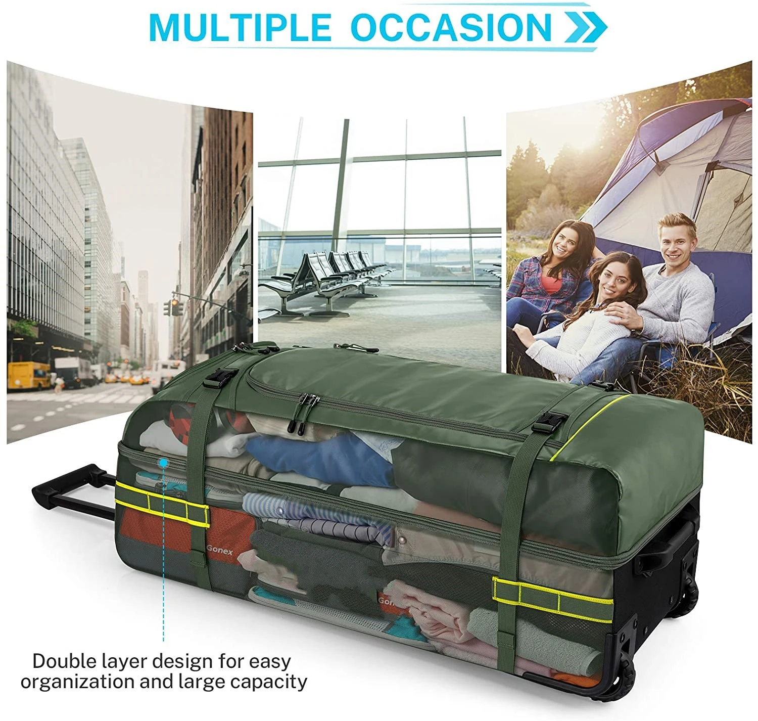 Wholesale Rolling Duffle Bag 100L waterproof trolley luggage travel bags Large Outdoor Training Sports Duffle Gym Bag for Unisex