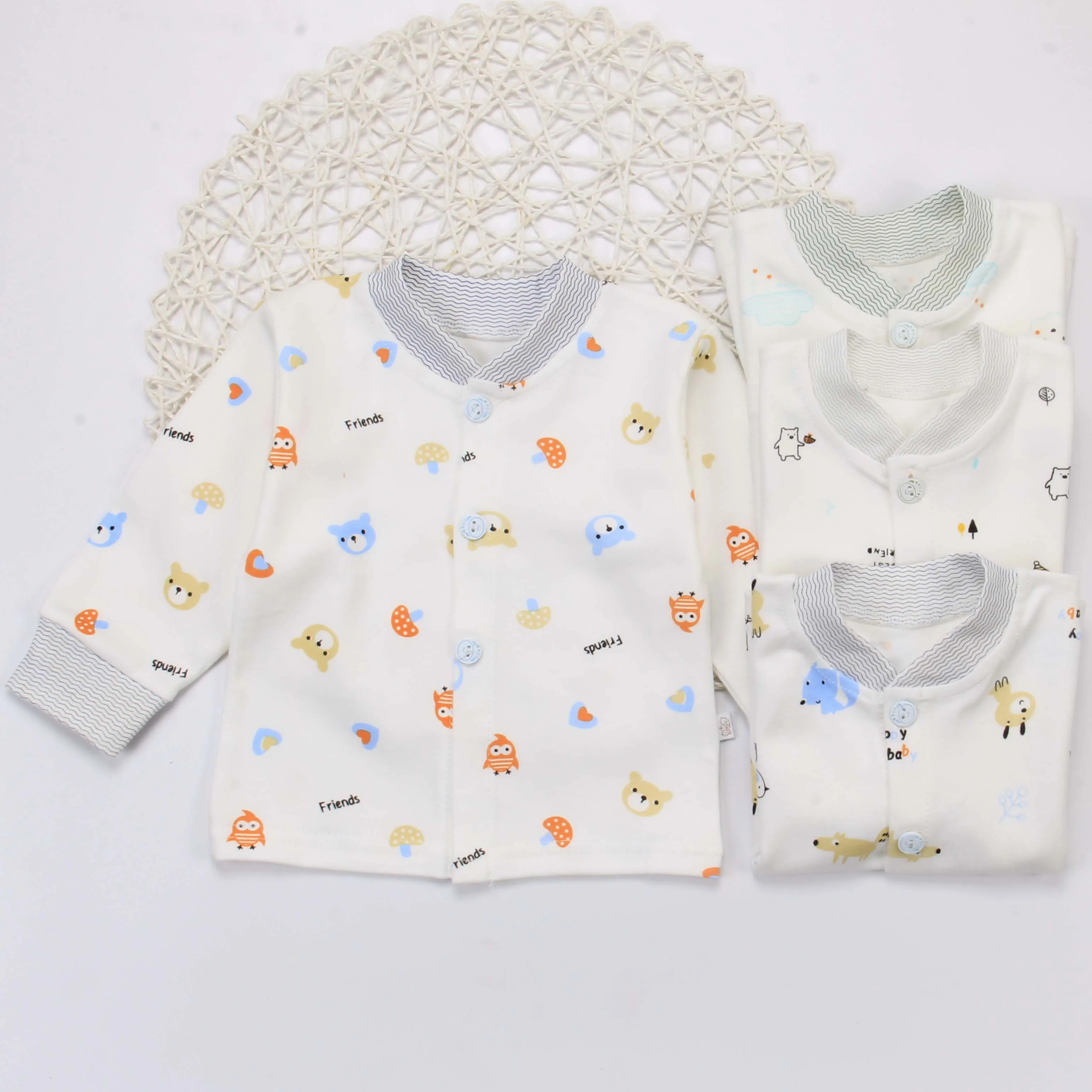 
Baby clothing brand wholesale spring and autumn baby pajamas new design baby underwear 0-3 years old T-shirt 