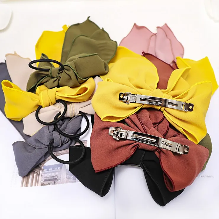 Women Rubber Bands Tiara Satin Ribbon Bow Hair Band Rope Scrunchie Ponytail Holder Gum for Hair Accessories Rope