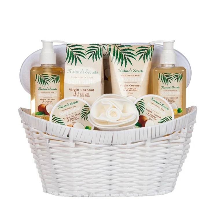 
Индивидуальный роскошный кокосовый гель для душа oem spa подарочный набор для ванны в корзине  (62091696099)