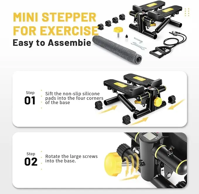Indoor Fitness Exercise Stair Steppers Machine Portable Mini Stair Stepper Home Gym Fitness Aerobic Twist Stepper With Rope