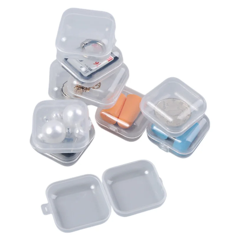Mini Transparent Plastic Small Box Jewelry Earplug Storage Box Beads Transparent Gift Box