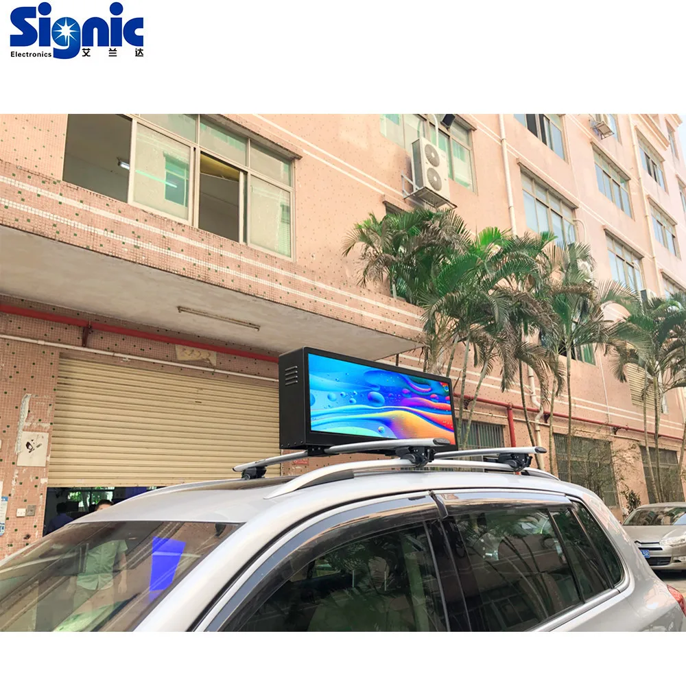Double face taxi top led sign p3.33mm 960x320mm high resolution led billboards for taxi