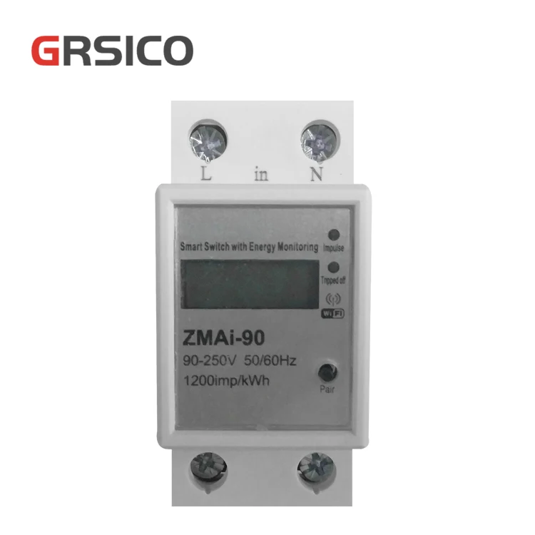 Smart Electricity Energy Meter for Tuya APP WIFI Remote Control Stop with Power Statistics, Support Alexa and Google Home Voice