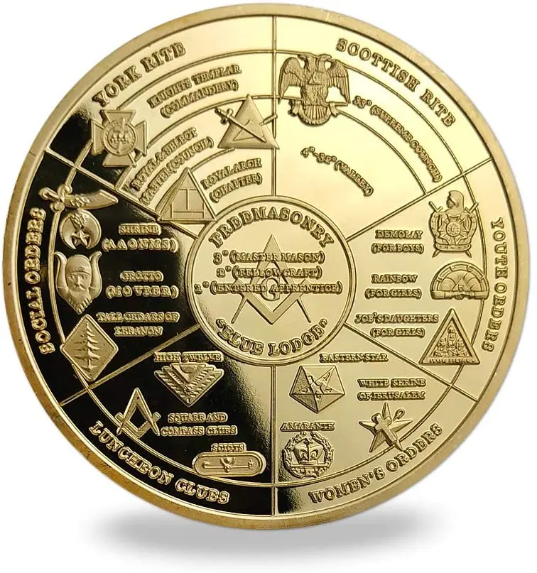 Masonic Coin Master Mason Freemason Lodge Family Map Working Tools COINS