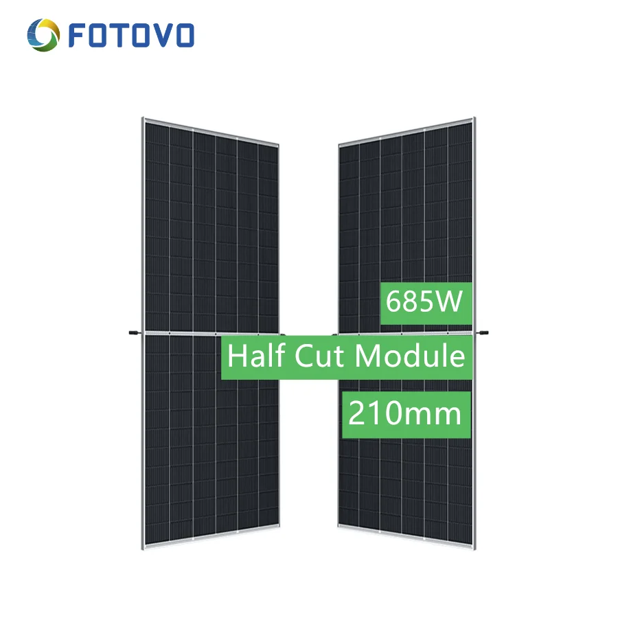 FOTOVO N-type HJT 12BB solar technology 685w Half-Cut Solar modules mono-crystalline module mono-facial dual glass solar panel