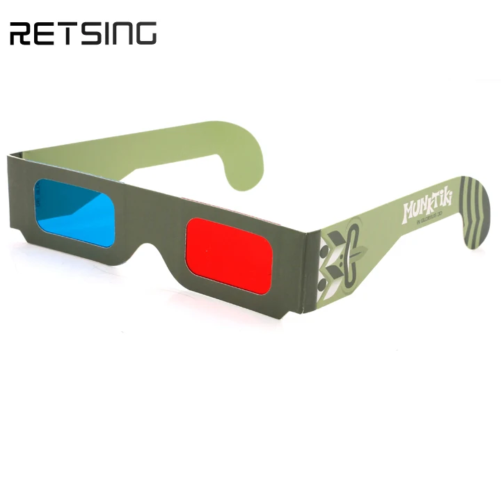 
Wholesale custom logo paper 3d glasses red blue movie glasses 