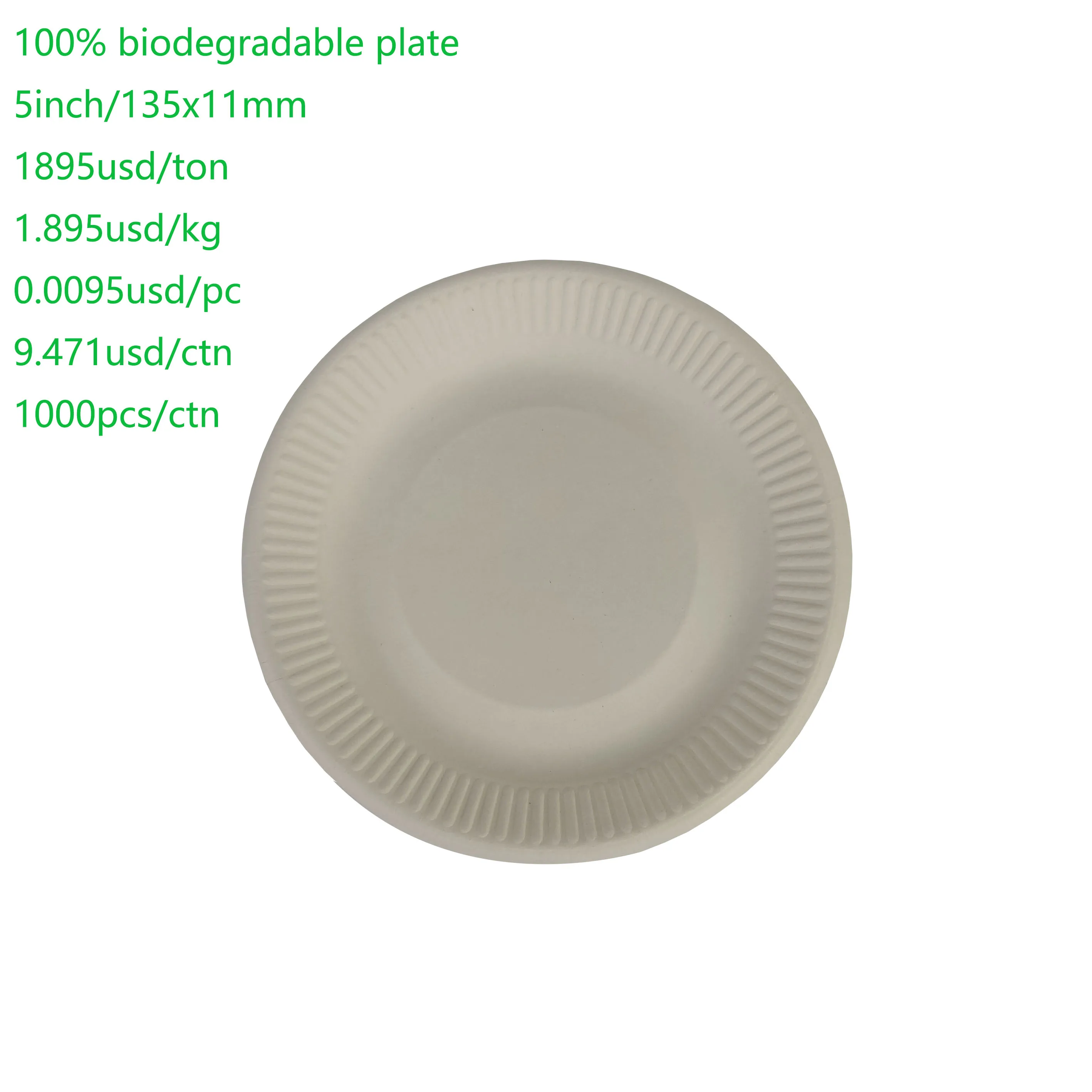 
Tomato Eco Friendly Biodegradable Sugarcane Bagasse Pulp Disposable Biodegradable Compostable Plate 5 Inch 