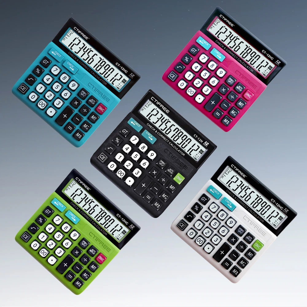 Desktop calculator factory price CTIFREE Standard Functional Desktop 12 digit calculator display solar calculator