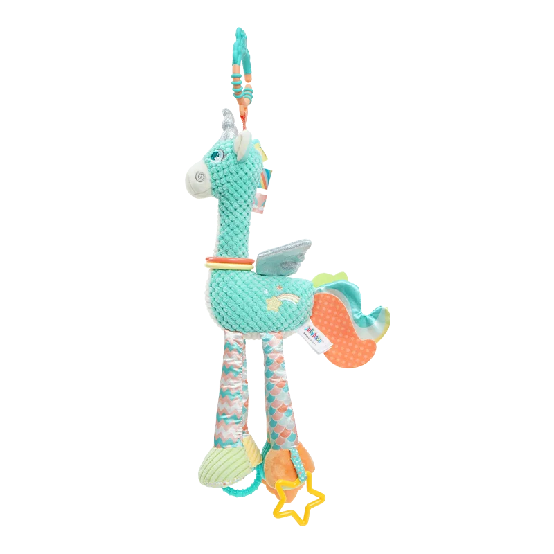 Custom Plush Animal Rattle montessori pull string toy Car seat Stroller Baby Hanging Toy vibrator Exercise touch toy