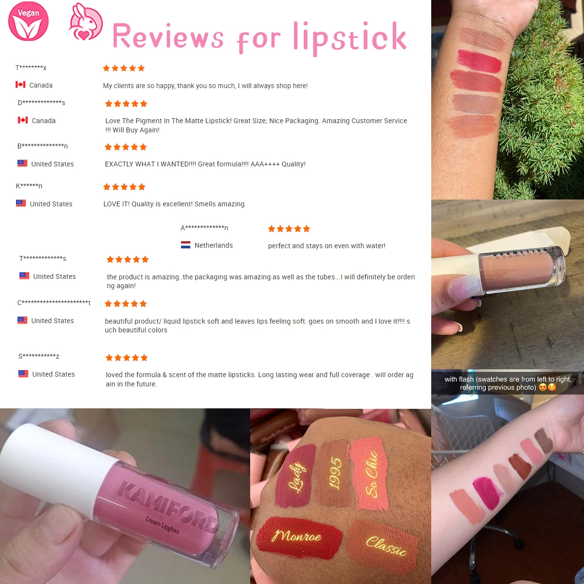 OEM private label high quality long lasting red nude vegan lipstick matte liquid lipstick